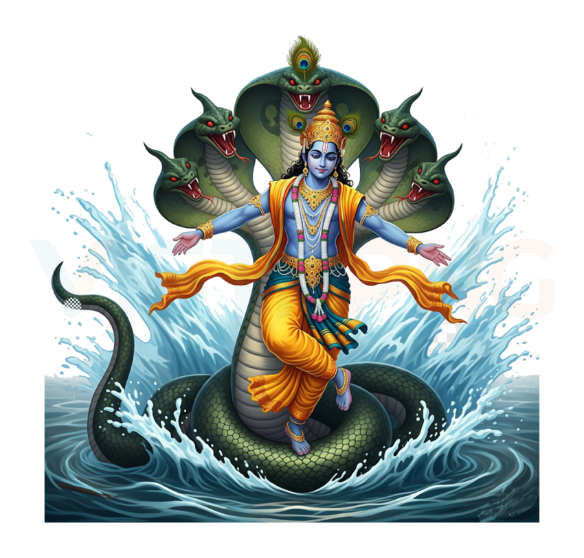 Lord Krishna With Nag Full PNG HD Free Download Download this HD Lord Krishna PNG for free
