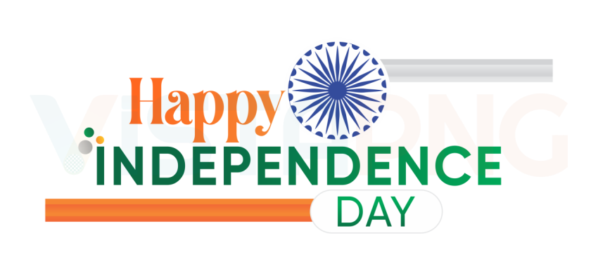 Happy Independence Day PNG – Free Transparent PNG with Ashoka Chakra & Tricolor Design Typography PNG Download - VistaPNG