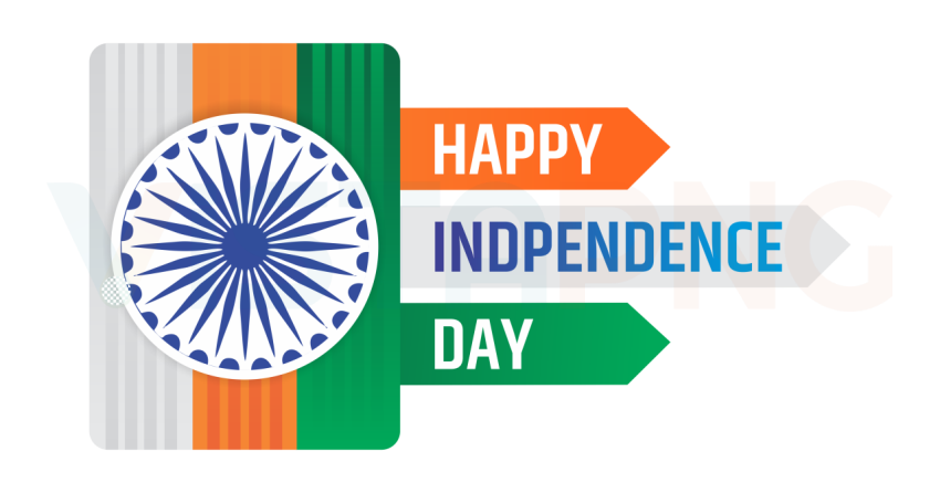 15th August PNG Free Download Happy Independence Day PNG Design with Tricolor & Ashoka Chakra – Free Transparent PNG Typography Download