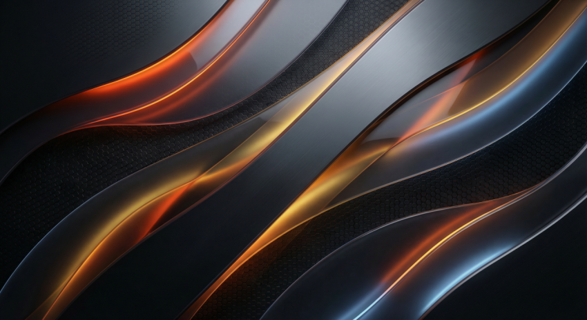 Abstract Luxury Metallic Flow Background with Gold and Orange Glow PNG IMAGE FREE DOWNLOAD
