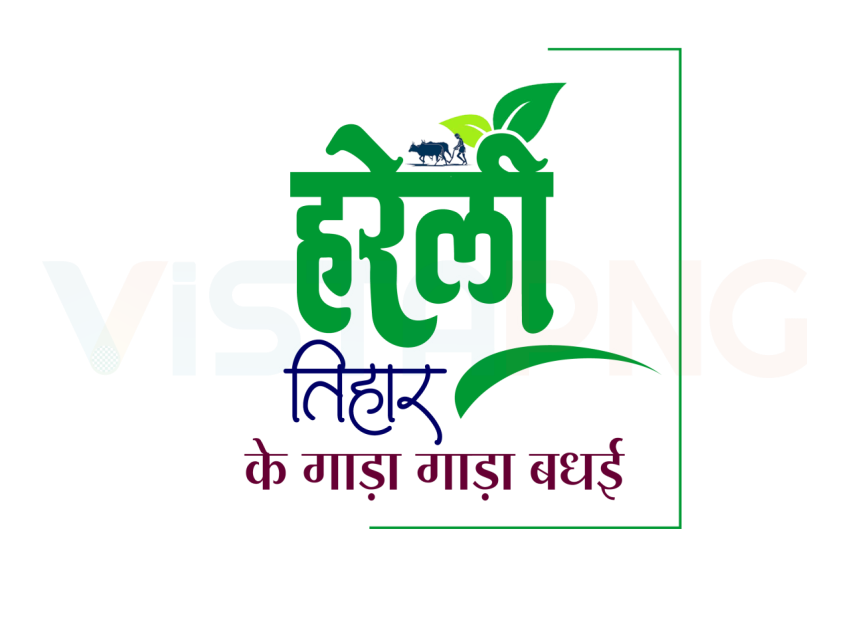 Hareli Tihar Text Calligraphy PNG Free Download