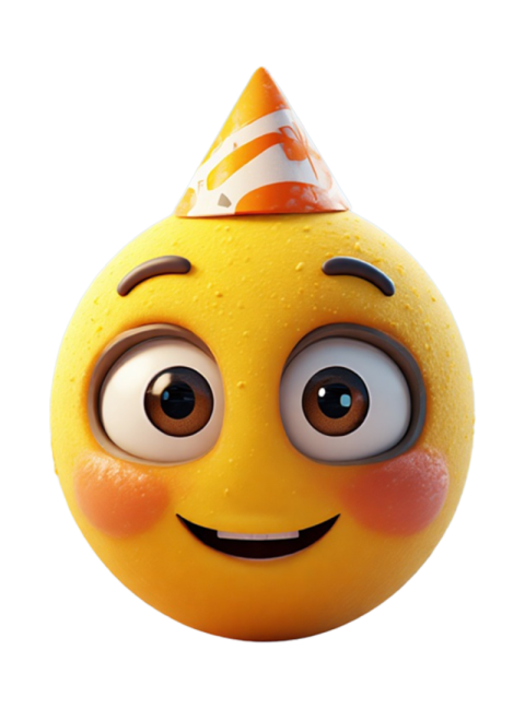 Birthday Emoji PNG – Cute Party Hat Smiley Transparent Image