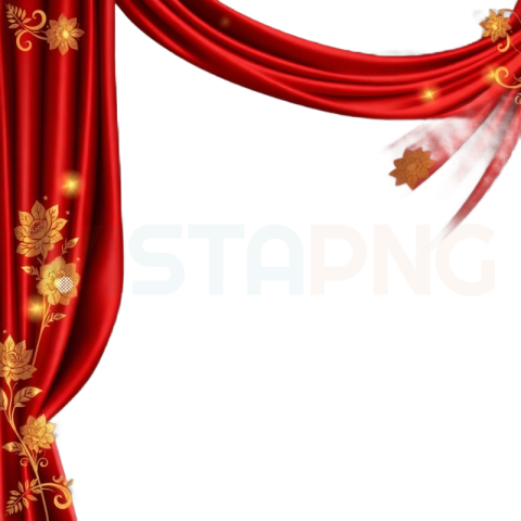 Beautiful Red Curtain Cloth Free PNG Download-