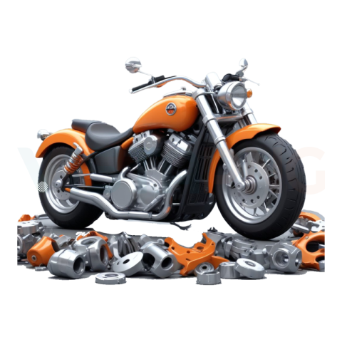 3D Motorcycle With Broken Parts PNG Free Download - VistaPNG