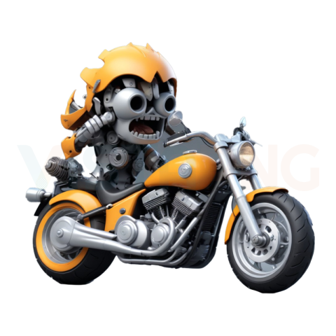 Yellow Bike 3D Character PNG Free Download - VistaPNG
