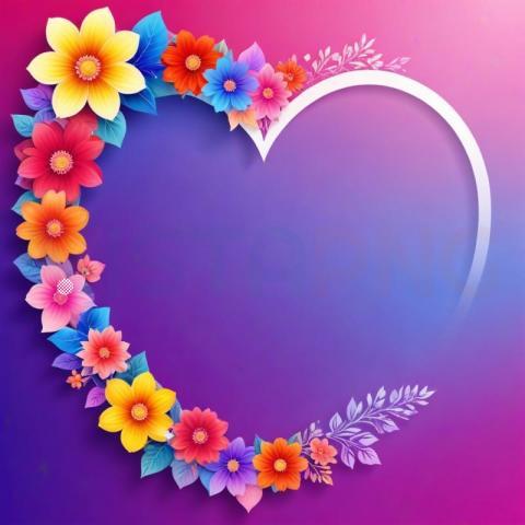 Heart Shape Flower Background Free Image Download - VistaPNG