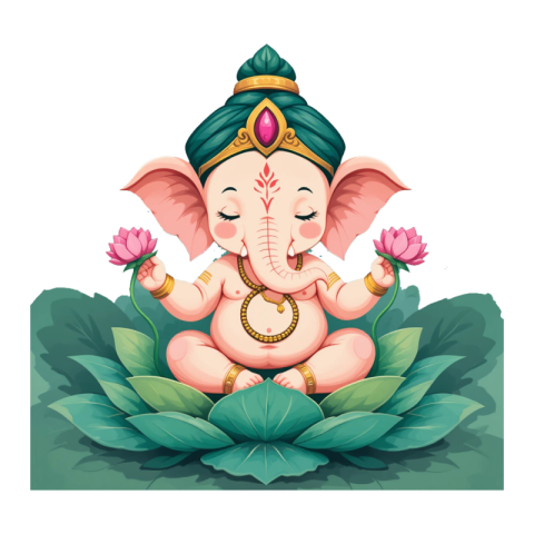 Sitting Ganesh Ji PNG Transparent Free Download – VistaPNG