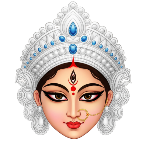 Durga Puja Maa Face PNG Free Download