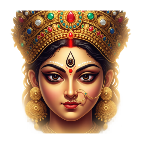Maa Durga Face PNG HD Transparent Free Download | Navratri & Durga Puja PNG – VistaPNG