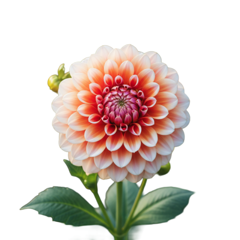 Peach Dahlia Flower Free PNG Transparent Image