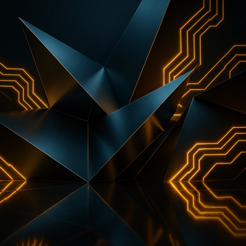 Dark Polygon Surface with Golden Lines Abstract Background Free JPG Download | VistaPNG