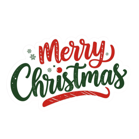Premium Merry Christmas Text Typography Transparent PNG Free Download | VistaPNG