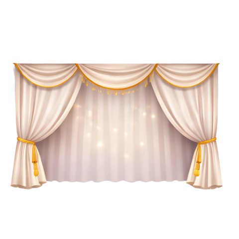 Elegant White and Gold Wedding Stage Curtain Transparent Background Free PNG Image Download | VistaPNG