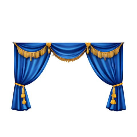 Royal Blue Theater Stage Curtain Transparent Background Free PNG Image Download | VistaPNG