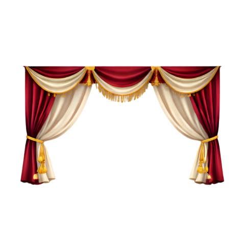 Luxury Golden Red Stage Curtain Transparent Background Free PNG Image Download | VistaPNG