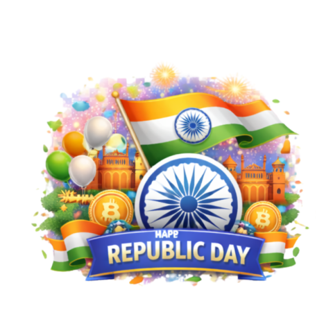 Republic Day Badge with Indian Flag and Ashoka Chakra Free PNG Image Download | VistaPNG