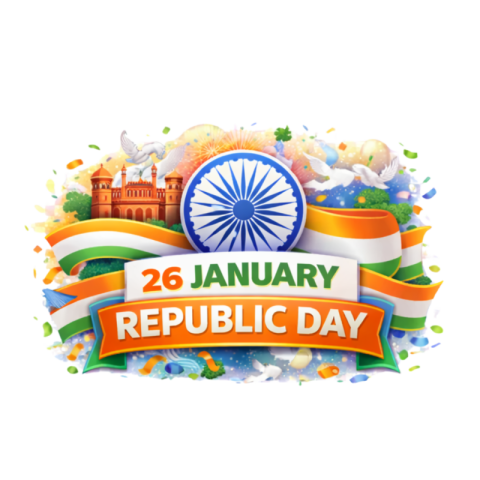 26 January Republic Day Celebration with Ashoka Chakra Transparent PNG Image Download | VistaPNG