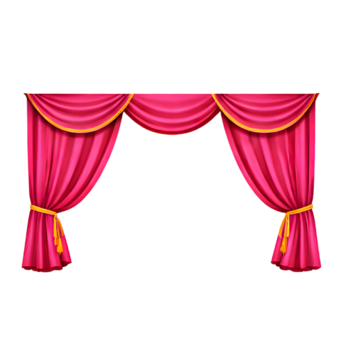 Pink Stage Curtain with Golden Border Transparent Free PNG Image Download | VistaPNG