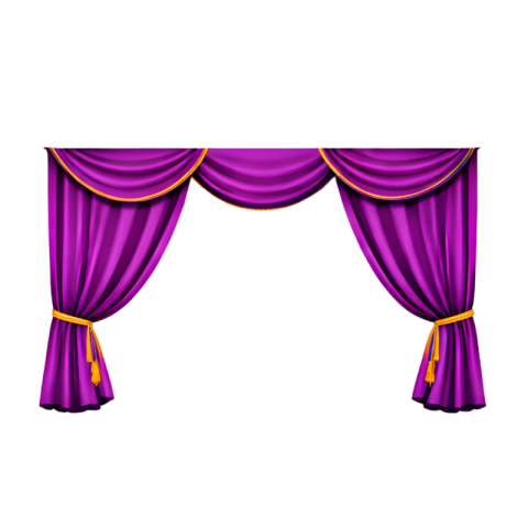 Royal Purple Stage Curtain with Golden Border Transparent Free PNG Image Download | VistaPNG