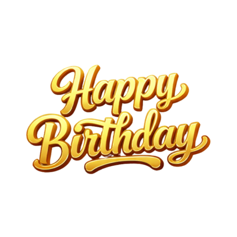 Happy Birthday Golden 3D Text Typography Free PNG Image Download | VistaPNG