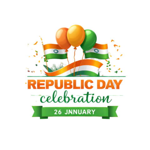 Republic Day Celebration Banner with Indian Flags and Balloons Free PNG Image Download | VistaPNG