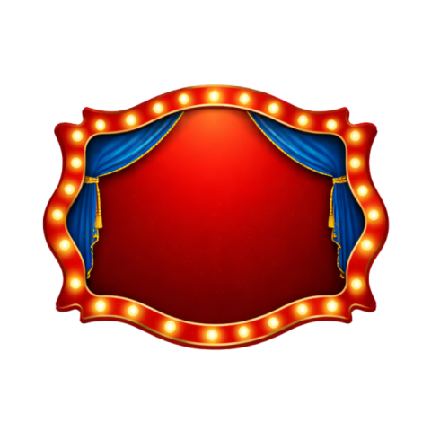 Blue Curtain Decorative Light Frame Free Transparent PNG Download | VistaPNG