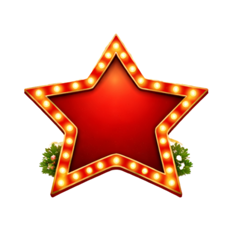 Star Shape Marquee Light Frame Free Transparent PNG Download | VistaPNG