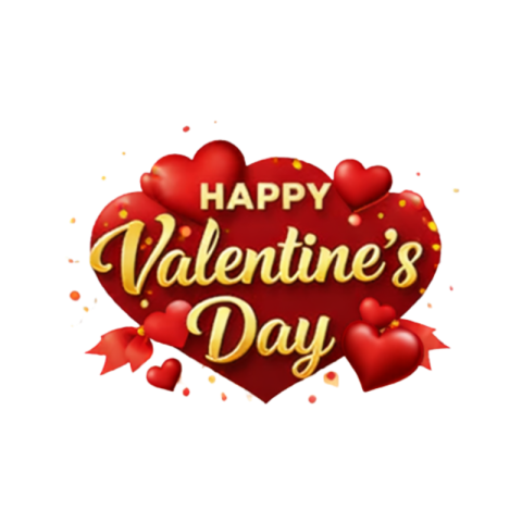 Happy Valentine’s Day Heart Love Design Free Transparent PNG Download | VistaPNG