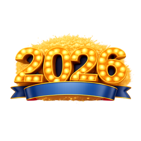 2026 Gold Metallic Number PNG – Free Transparent PNG Download | VistaPNG