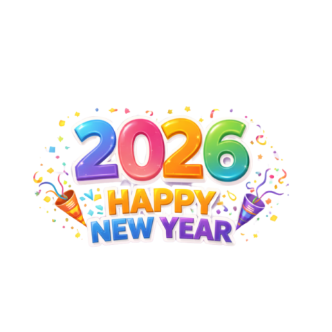 2026 Cute Party Celebration Happy New Year Free Transparent PNG Download | VistaPNG