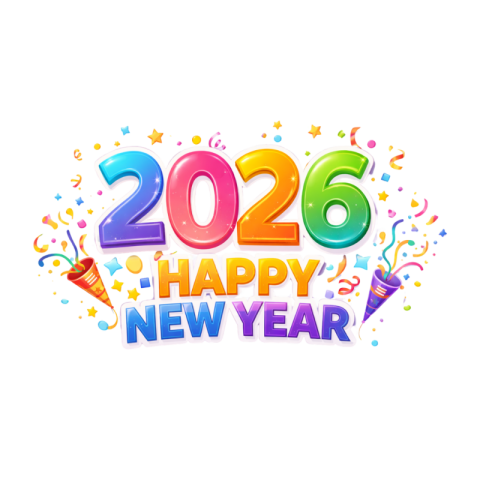 2026 Cute Party Celebration Happy New Year Free Transparent PNG Download | VistaPNG