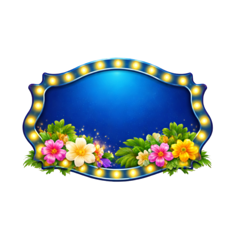 Blue Floral Light Frame PNG Free Transparent PNG Download | VistaPNG