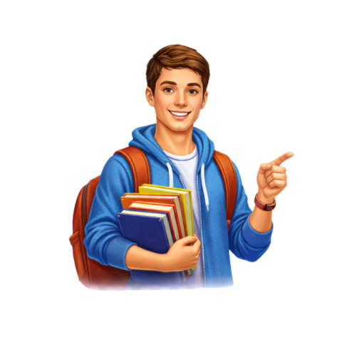 Smiling Student Boy Holding Books Cartoon Illustration PNG IMAGE FREE DOWNLOAD