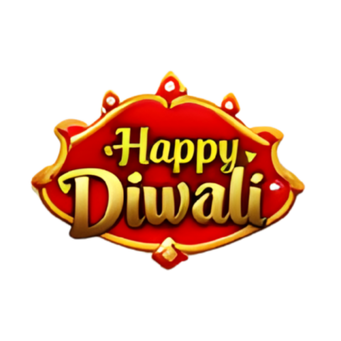 Happy Diwali Festive Red And Gold Text Logo PNG IMAGE FREE DOWNLOAD