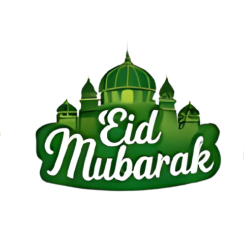 Eid Mubarak Islamic Greeting With Mosque Design PNG IMAGE FREE DOWNLOAD