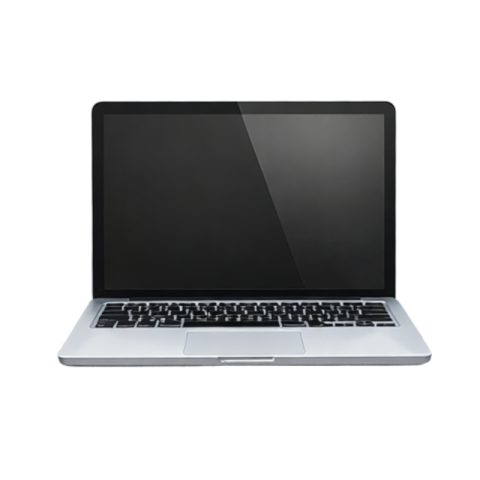 Modern Laptop Computer Isolated on Black Background PNG IMAGE FREE DOWNLOAD
