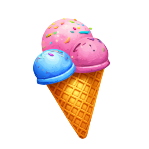 Colorful Ice Cream Cone Dessert Illustration PNG IMAGE FREE DOWNLOAD