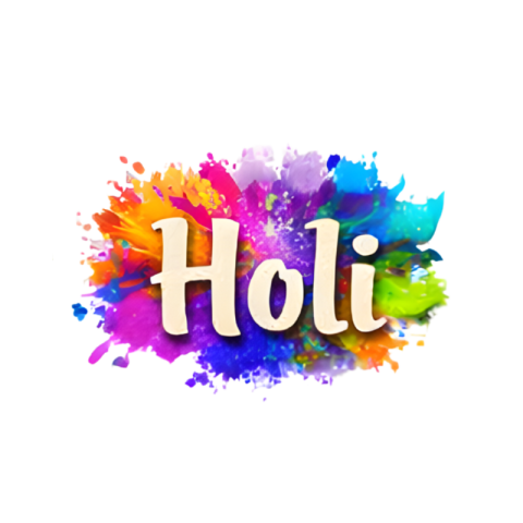 Holi Color Splash Typography Festival Design PNG IMAGE FREE DOWNLOAD