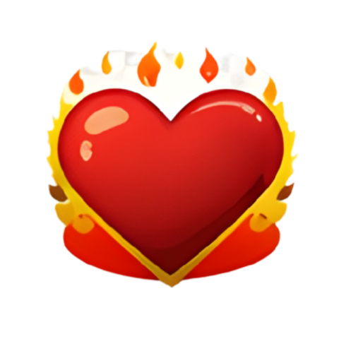 Burning Heart Flame Love Emoji Illustration PNG IMAGE FREE DOWNLOAD