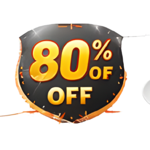 80 Percent Discount Sale Badge Offer PNG IMAGE FREE DOWNLOAD
