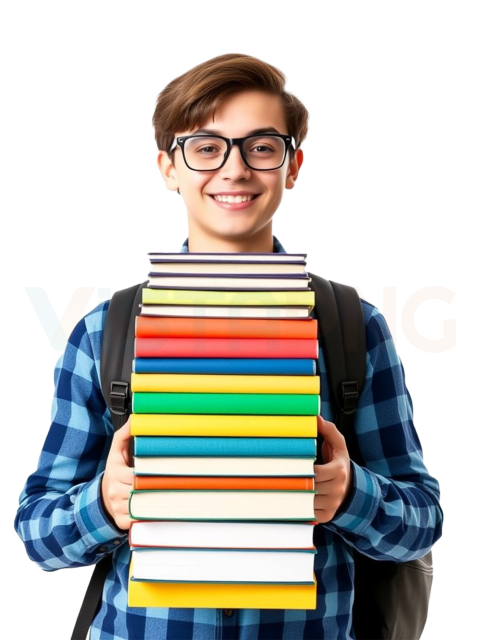 Smart Student PNG Image Holding Books Free Transparent PNG Download