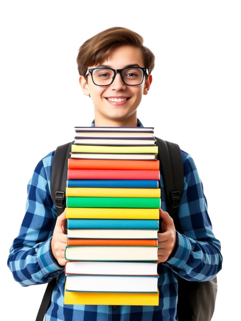 Smart Student PNG Image Holding Books Free Transparent PNG Download