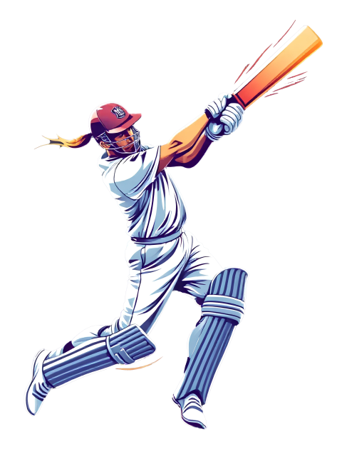 IPL Cricket Player Vector Free PNG Download