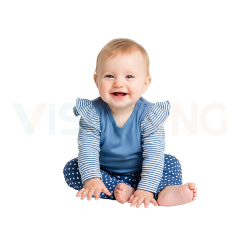 A Happy Baby Sitting On White Ground PNG Free Download VistaPNG