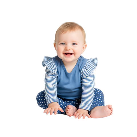 A Happy Baby Sitting On White Ground PNG Free Download VistaPNG