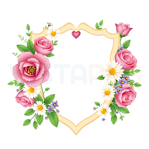 Decorative Shape Flower Frame PNG Free Transparent Image