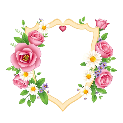 Decorative Shape Flower Frame PNG Free Transparent Image
