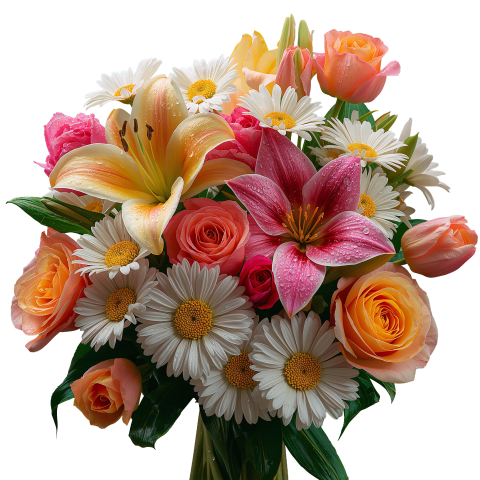 Flower Bouquet PNG Free Download | Roses, Tulips & Lily Transparent PNG - VistaPNG