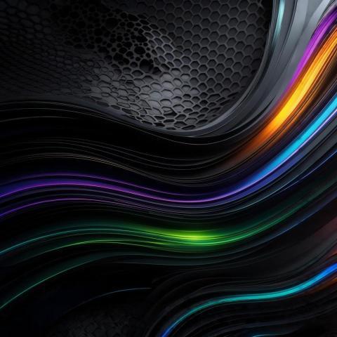 Futuristic Abstract Tech Wave Background with Neon Glow PNG IMAGE FREE DOWNLOAD